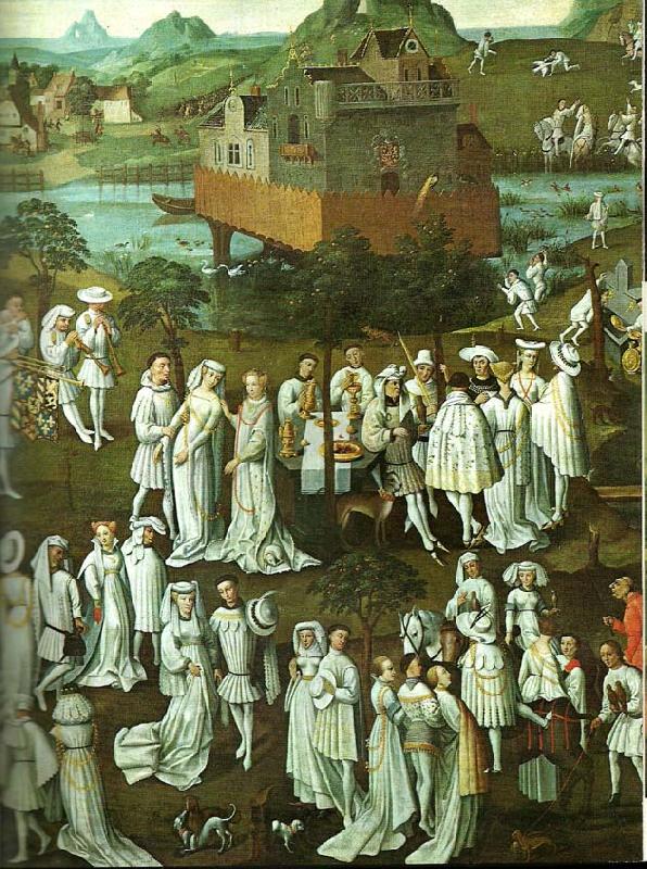 French school hunting with falcons at the court of philip the good Norge oil painting art